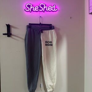 Two-Tone 'Dog Mom' Kids Joggers